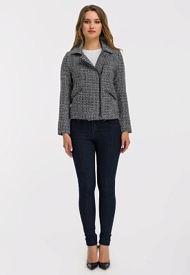 Zoe Tweed Jacket Black/White